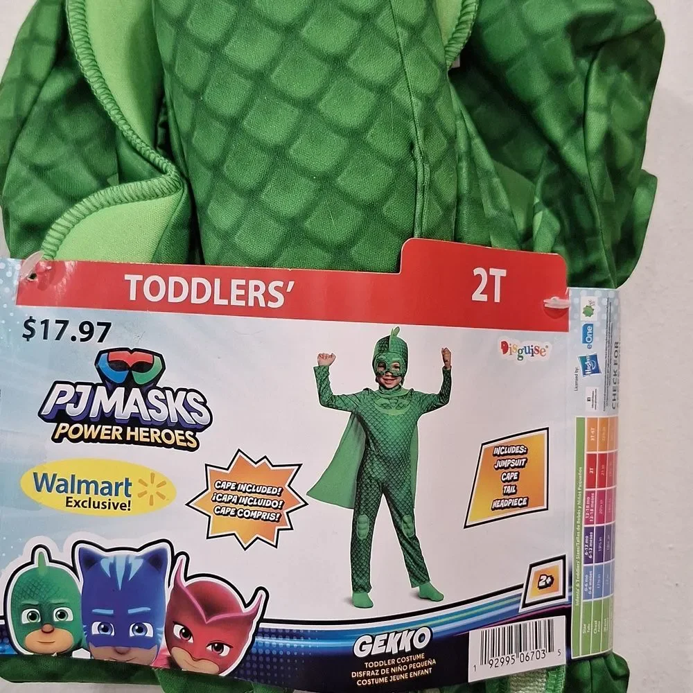 PJ Masks Gekko Costume By Disguise, Size 2T, New!